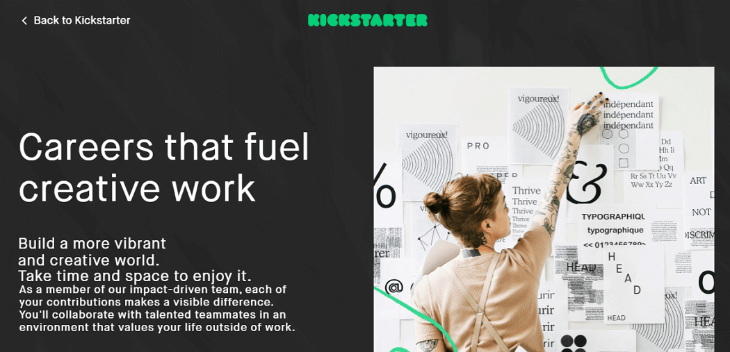 Kickstarter Careers page