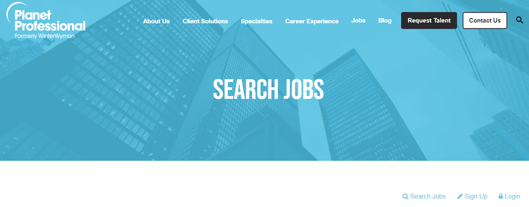 Planet Professional Careers page