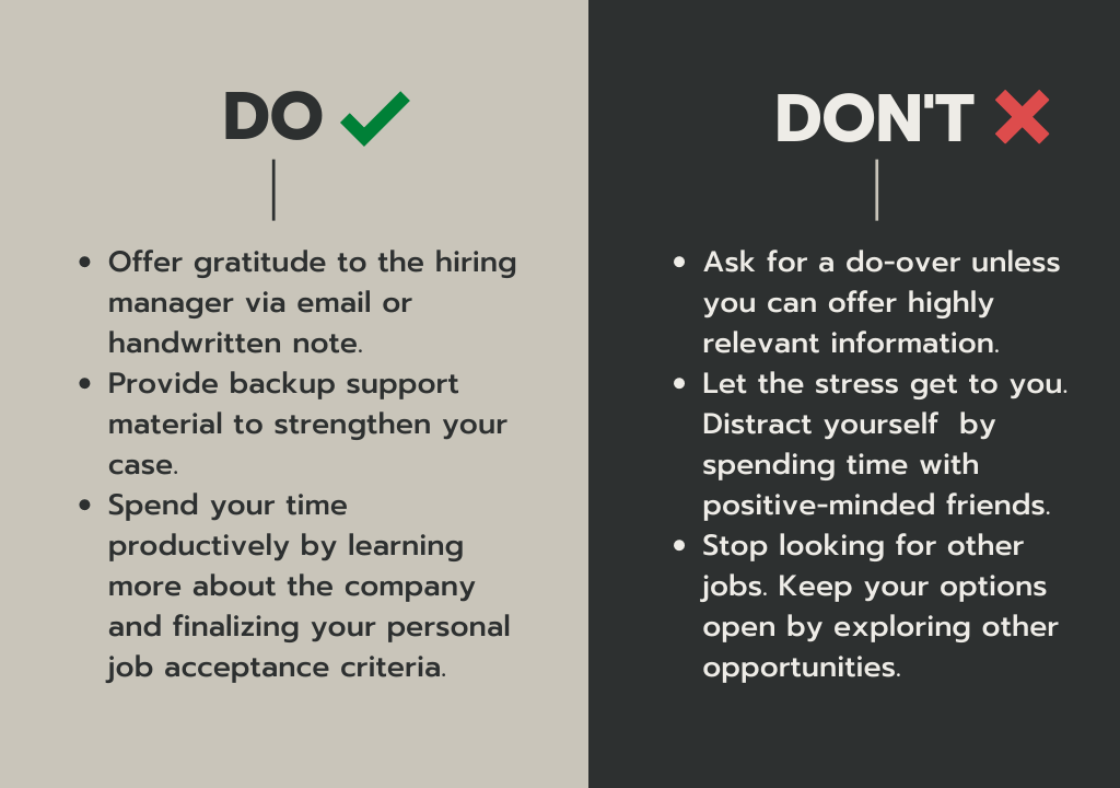 do's and don't's While Waiting For Interview Results