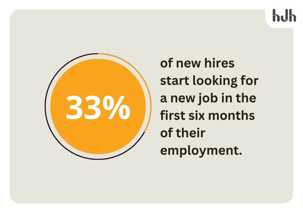 new hires look for a new job in the first six months stat